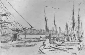 Billingsgate Wharf Gallery: A Sketch from Billingsgate, 1878, (1904). Artist: James Abbott McNeill Whistler