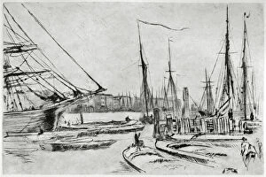 Billingsgate Wharf Gallery: A sketch from Billingsgate, 19th century (1904).Artist: James Abbott McNeill Whistler