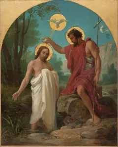 River Jordan Asia Prints: Sketch for the church of Noisy-le-Sec: The Baptism of Christ