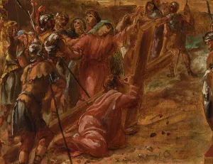 Sketch for the church of Saint-Eustache: Christ carrying the cross, c.1854. Creator: Léon Riesener