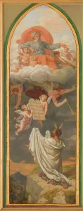 Tablets Of Stone Prints: Sketch for the church of Saint-Gervais: Moses receiving the tablets