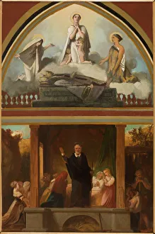 Mottez Victor Louis Prints: Sketch for the church of Saint-Séverin: the apostolic life of St Francis de Sales