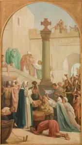 Sketch for the church of Saint-Sulpice : St Genevieve distributing bread...between 1860 and 1864. Creator: Louis Charles Timbal