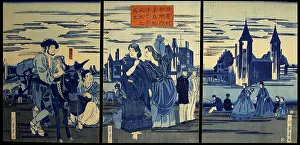 Yokohama Prints: Sketch of a Copperplate Print of the City of Washington (Amerika shu no uchi washintonfu)