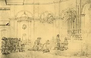 Barnaba Niccolo Maria Luigi Chiaramonti Collection: Sketch for The Coronation of Napoleon, c1807, (1921). Creator: Jacques-Louis David