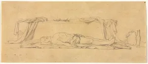 Sketch of the Dead Christ Lying by the Sepulchre, 1800s. Creator: Jules Eugene Lenepveu