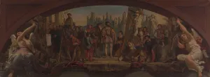 Fontainebleau Prints: Sketch for the Denon pavilion at the Louvre: the four artistic ages of France