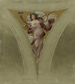 Oil Paint Prints: Sketch for the dome above the escalier des fêtes in the Hôtel de Ville