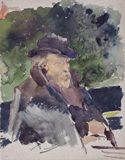 Sir Edward Coley Prints: Sketch of Edward Burne-Jones in a Boat, Walton-on-Thames, 1880-1884