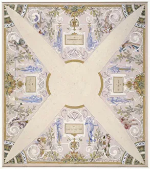 April Prints: Sketch for the festival staircase at the Hotel de Ville in Paris: April