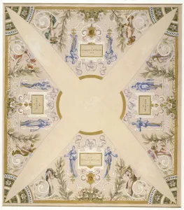 December Prints: Sketch for the festival staircase at the Hotel de Ville in Paris: December