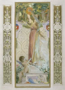 Sketch for the festival staircase at the Hotel de Ville in Paris: Festival lighting, c1888-1898. Creator: Luc Olivier Merson