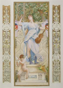 Sketch for the Festival Staircase at the Hotel de Ville in Paris: Music, c1888-1898. Creator: Luc Olivier Merson