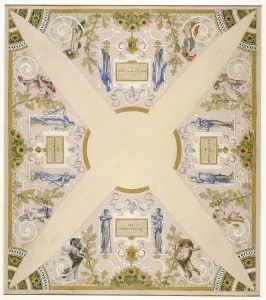 October Prints: Sketch for the festival staircase at the Hotel de Ville in Paris: October