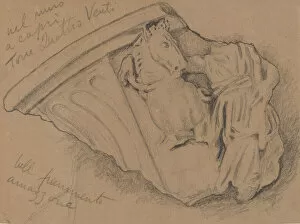 Vedder Elihu Gallery: Sketch of a Fragment from a Wall in Capri, c. 1897. Creator: Elihu Vedder