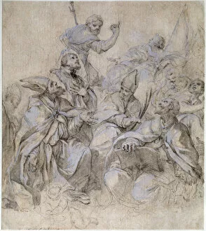 Images Dated 15th February 2011: Sketch of a Fresco for the Santa Maria del Popolo Church in Rome