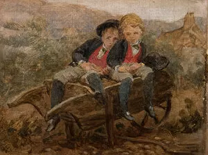 Wheelbarrow Gallery: Sketch Of The Hons. Dudley And Archie Hamilton Gordon, 1890. Creator: Louisa Starr