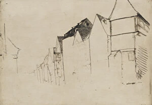 Images Dated 20th August 2021: Sketch of Houses, 1858. Creator: James Abbott McNeill Whistler