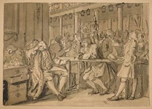 Failure Collection: Sketch for Industry and Idleness - Plate X, 1747. Artist: William Hogarth
