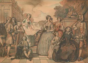 Henry Austin Dobson Prints: Sketch for The Jones Family Conversation Piece, 1730. Artist: William Hogarth