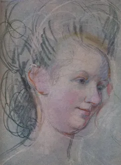 John Russell Prints: Sketch of a Ladys Head, c1791. Artist: John Russell