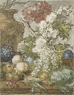 Huysum Jan Van Prints: Sketch for a Still Life of Fruit and Flowers, c.1725-c.1735. Creator: Jan van Huysum
