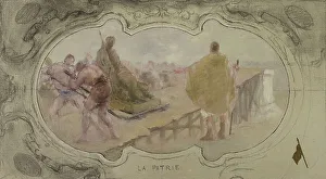 Homeland Prints: Sketch for the Lobau gallery of the Hotel de Ville in Paris: The homeland