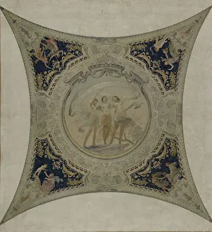 Hector Espouy Prints: Sketch for the Lobau gallery of the Hotel de Ville in Paris: Liberty