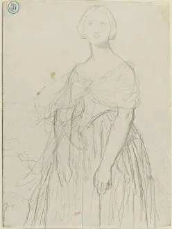 Ingres Jean Auguste Dominique Prints: Sketch for Madame Moitessier. Creator: Jean-Auguste-Dominique Ingres