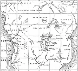 Indian Ocean Prints: Sketch map of Central Africa, showing Dr