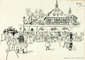 Chicago World Fair Prints: Sketch in the Midway Plaisance, 1893. Creator: Philip William May