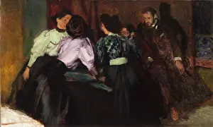 Secret Prints: Sketch to the Painting 'Conversation', 1895. Creator: Jozef Mehoffer