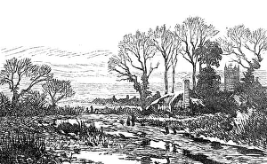 Sketch of a picture in the Royal Academy Exhibition: February Fill Dyke, B. W. Leader, 1881. Creator: Unknown
