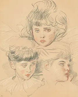 Studio Volume 10 Prints: A sketch for a portrait of children, c1897. Artist: Paul Helleu