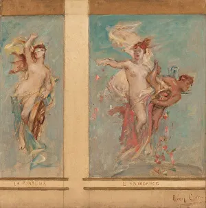 Comerre Leon Francois Prints: Sketch for the reception hall of town hall in the 4th arrondissement: Fortune and Abundance