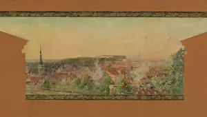 Pierre Vauthier Prints: Sketch for the reception hall at the town hall of Vanves: Panorama of Vanves