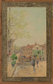 Pierre Vauthier Prints: Sketch for the reception hall at the town hall of Vanves: Views of Vanves