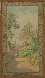 Pierre Vauthier Prints: Sketch for the reception hall at the town hall of Vanves: Views of Vanves