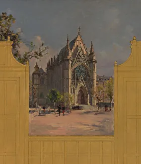 Sketch for the reception hall at the town hall of Vincennes: Views of Vincennes, 1898. Creator: Paul Leon Felix Schmitt