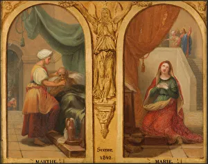Caring Prints: Sketch for the Saint-Elisabeth church (3rd arrondissement of Paris): Martha and Mary