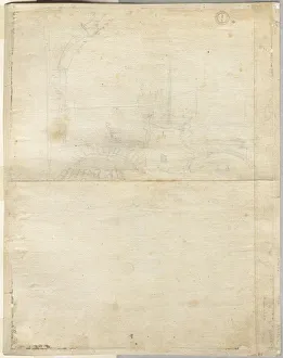 Lievin Cruyl Flemish Prints: Sketch for San Giovanni in Laterano (verso), 1664. Creator: Lievin Cruyl (Flemish, c