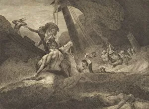 William Blake Gallery: Sketch of a Shipwreck, 1809. Creator: William Blake