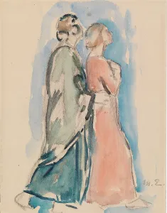 Sketch for the stained glass window Christus Resurrexit in Pori Church, 1920-1925. Creator: Magnus Enckell