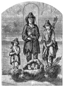 Ragged Prints: A Sketch in the Streets of London, 1858. Creator: Unknown