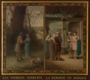Diptych Prints: Sketch for the town hall of the 19th arrondissement of the City of Paris:Evocations of marriage
