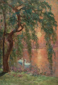 Sketch for the town hall of Joinville-le-Pont: Lac d'Amour - the weeping willow, c1918. Creator: Marie Joseph Leon Iwill