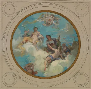 Henri Leopold Levy Prints: Sketch for the town hall in Pantin: Allegories of the Canal de l'Ourcq