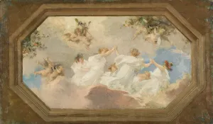Bacchante Prints: Sketch for the town hall of Suresnes: Circle of bacchantes (central ceiling)