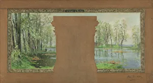 Pierre Vauthier Prints: Sketch for the town hall of Vanves: The pond of Ursine, 1902. Creator: Pierre Vauthier