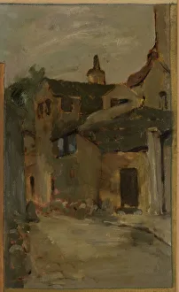 Sketch for the town hall of Vanves. Views of Vanves with the Church of Vanves, 1902. Creator: Paul Leon Felix Schmitt